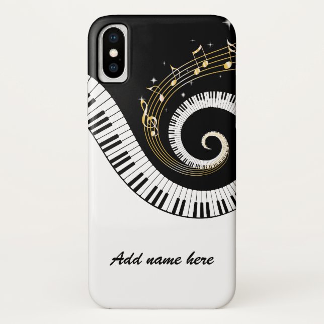 Piano Keys and Gold Music Notes Case-Mate iPhone Case (Back)