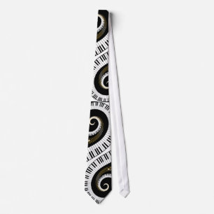 Piano Keys and Gold Music Notes Tie