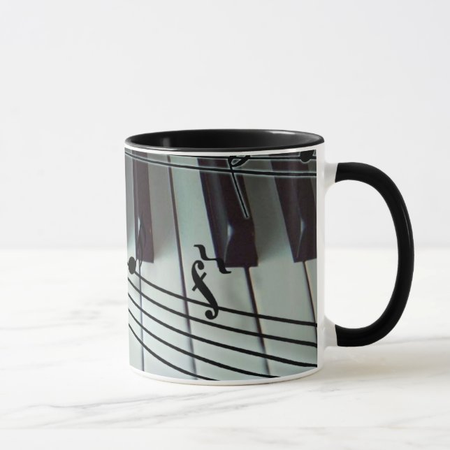 Piano Keys and Music Notes Mug (Right)