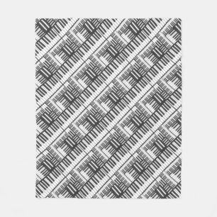 Piano Keys and Stripes Pattern Fleece Blanket