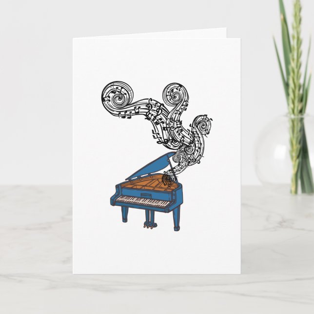 Piano Keys Art Gift - Piano Keyboard Keys Holiday Card (Front)