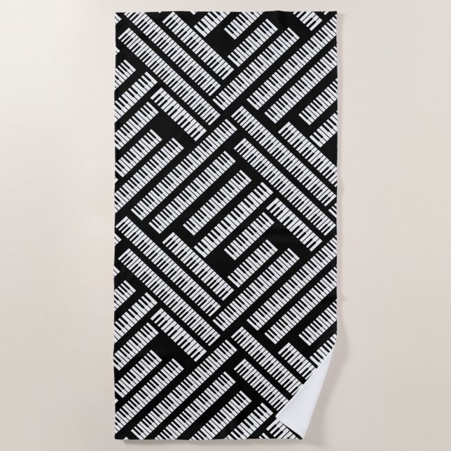 Piano Keys Beach Towel (Front)