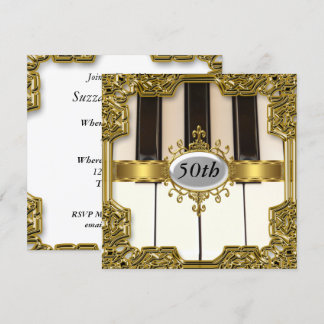 Piano Keys Birthday Party Glamour Hot Invitation