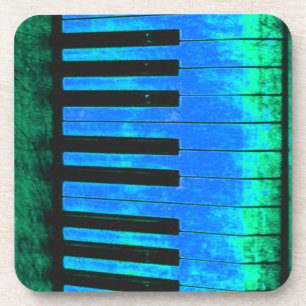 Piano Keys Black and Blue Beautiful and ARTISTIC Coaster
