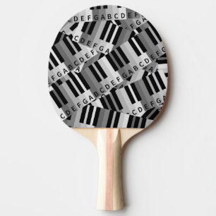 Piano Keys Black and White pattern Ping Pong Paddle