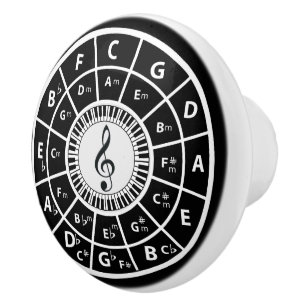 Piano Keys Circle of Fifths Ceramic Knob