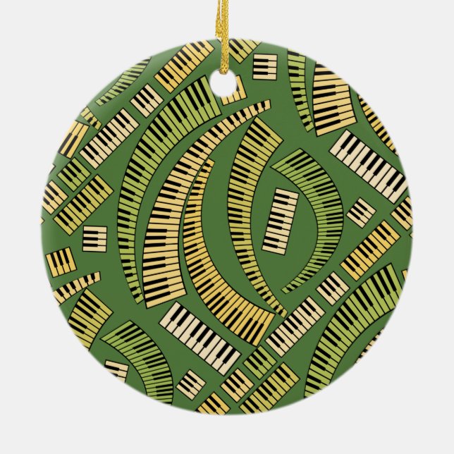 Piano Keys Curved Ceramic Ornament (Back)