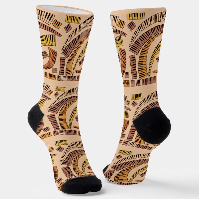 Piano Keys Curved Socks (Angled)