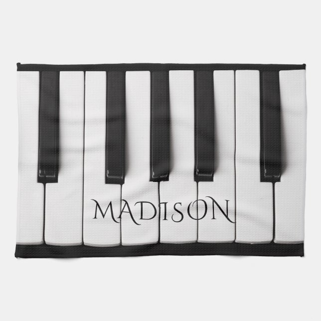 Piano Keys custom name kitchen towel (Horizontal)