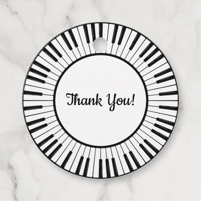 Piano Keys Design Favour Tag (Front)