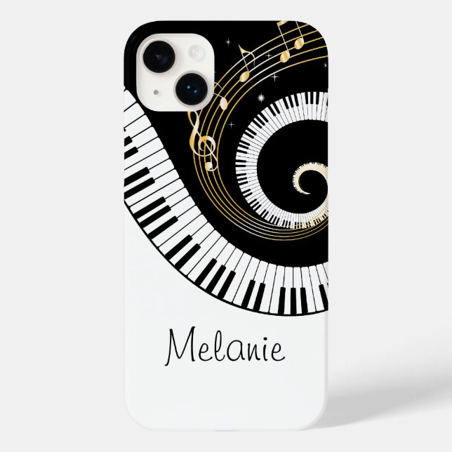 Piano Keys et Gold Music Notes Galaxy Coque (Verso)