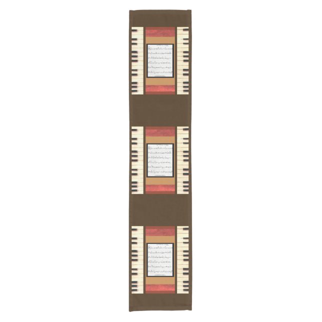 Piano Keys Frame Sheet Music tablerunner Short Table Runner (Front)