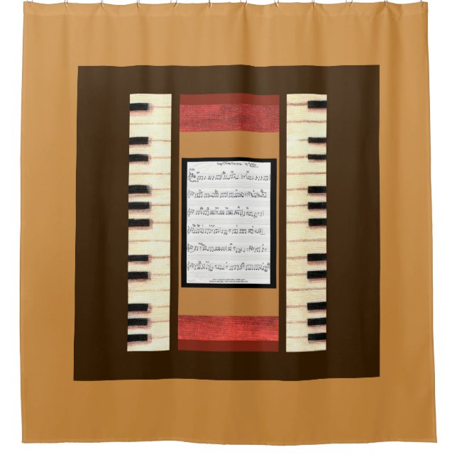 Piano Keys Frame Sheet Musique rideau de douche (Devant)