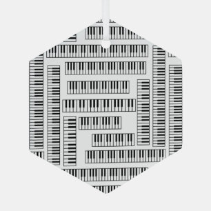 Piano Keys Glass Ornament