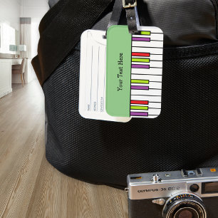 Piano Keys Keyboard Colourful Music Themed Custom Luggage Tag