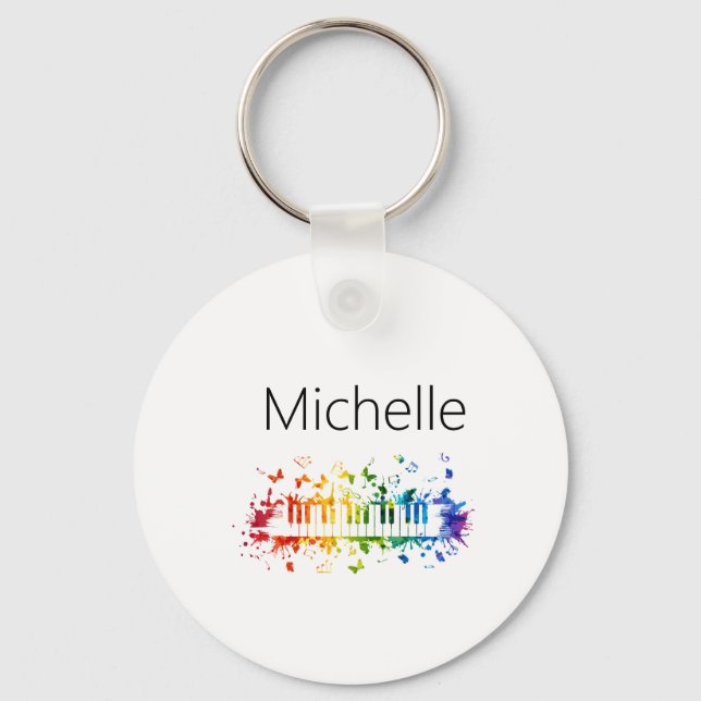 Piano keys keychain for kids, pianist or teacher (Front)