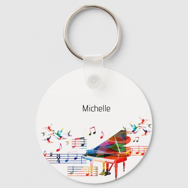 Piano keys keychain for kids, pianist or teacher (Front)