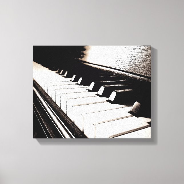 Piano Keys Macro Wrapped Canvas (Front)