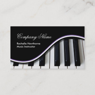 Piano Keys Music Business Cards ~ purple