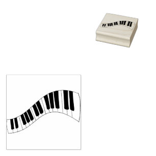 Piano Keys Music Instrument  Rubber Stamp