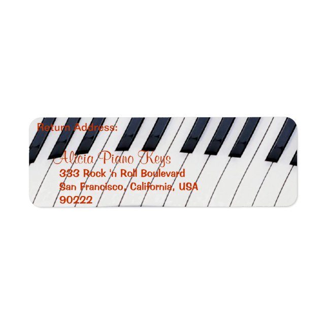PIANO KEYS Music Lovers Retourner les étiquettes d (Devant)