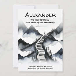Piano Keys Music Mountains Keyboard Climb Birthday Card