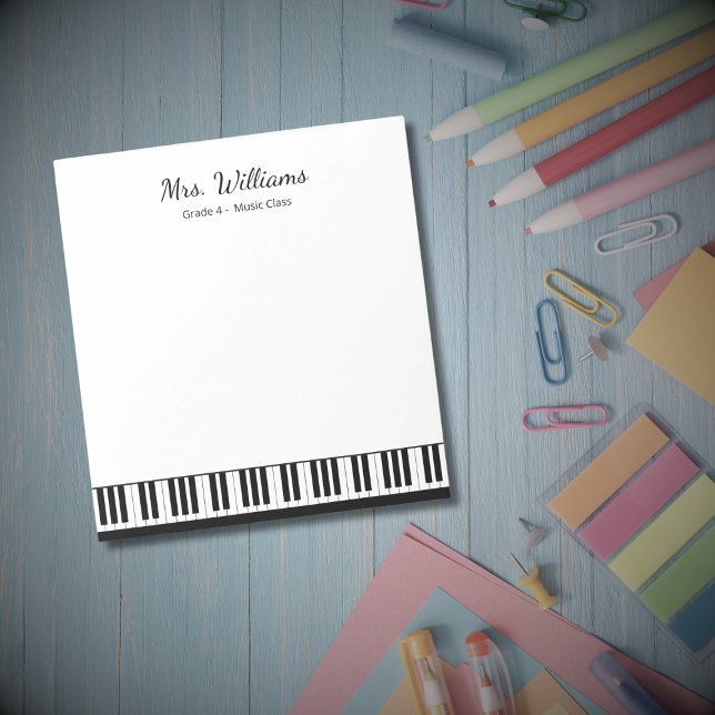 Piano Keys Music Teacher Keyboard Personalized Notepad (Creator Uploaded)