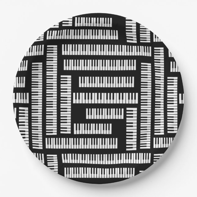 Piano Keys Paper Plate (Front)