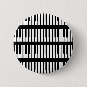 Piano Keys Pattern 2 Inch Round Button