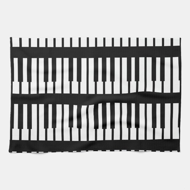 Piano Keys Pattern Kitchen Towel (Horizontal)