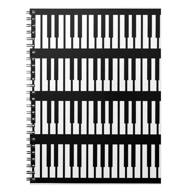 Piano Keys Pattern Notebook (Front)