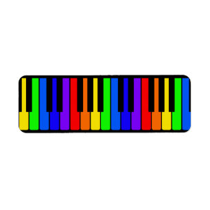 Piano Keys Rainbow And Black Pattern
