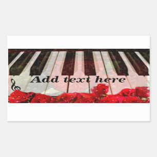 Piano Keys,Roses & Music Notes_ Sticker