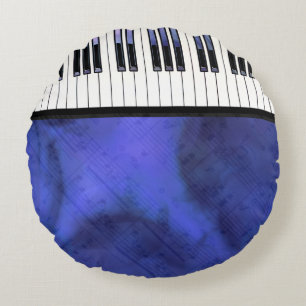 Piano Keys Sheet Music Modern Twist Round Pillow