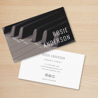 Piano Keys Simple Minimalist Professional Business Card