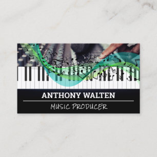 Piano Keys   Sound Board Mixer   Musical Notes Business Card