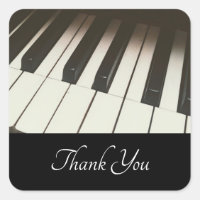 Piano Keys - Stylish B&W Photo Thank You