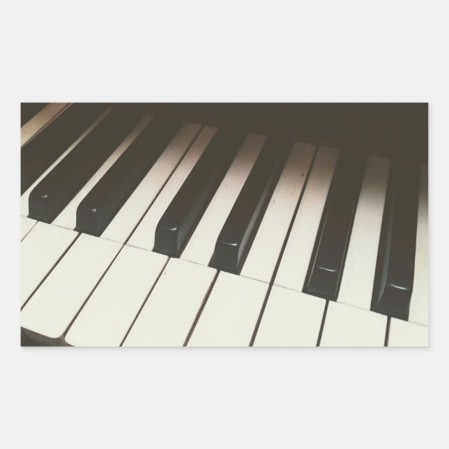 Piano Keys - Stylish Black & White Photograph Sticker (Front)
