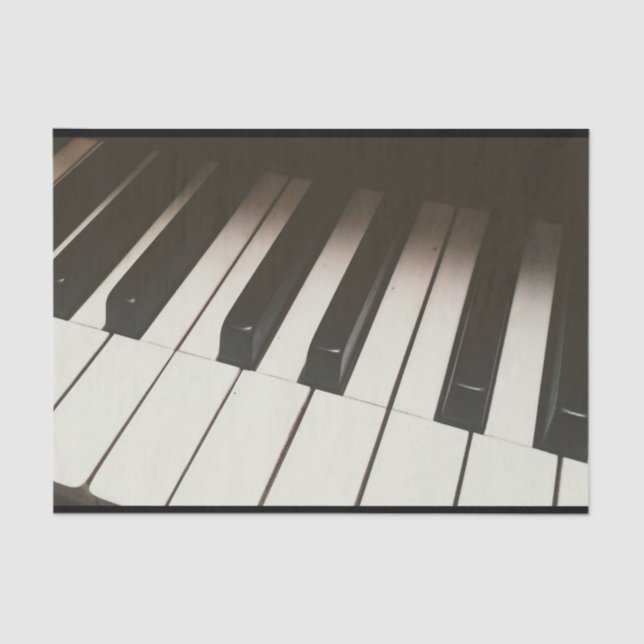 Piano Keys - Stylish Black & White Photograph Tissue Paper (Front)