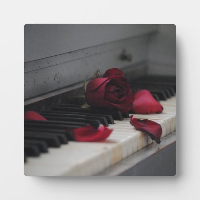 Piano Keys with a Red Rose Plaque (Front)