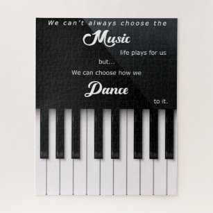 Piano Keys with Music and Dance Life Quote Jigsaw Puzzle