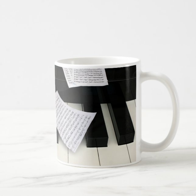 Piano keys with music coffee mug (Right)