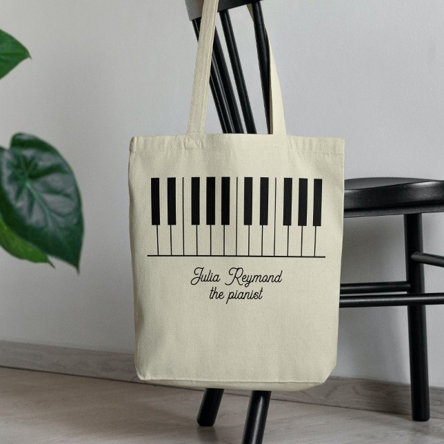Piano Keys with Music Teacher Name Tote Bag (Creator Uploaded)