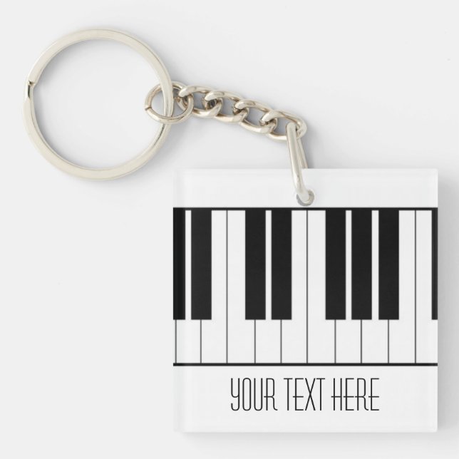 Piano Keys with Name Keychain (Front)