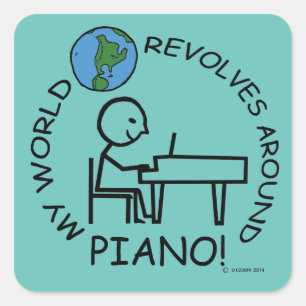 Piano - Le monde tourne autour du Sticker Carré