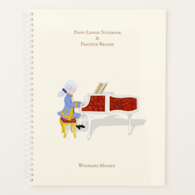 Piano Lesson & Practice Record Personalized Planner (Front)