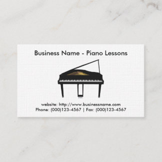 Piano Lessons Business Card: Piano 3D Model Business Card