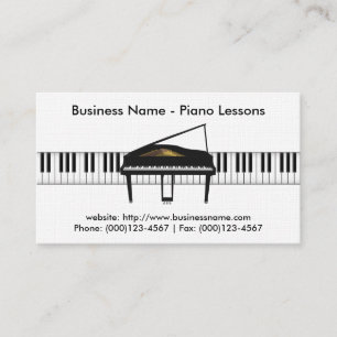 Piano Lessons Business Card: Piano 3D Model Card