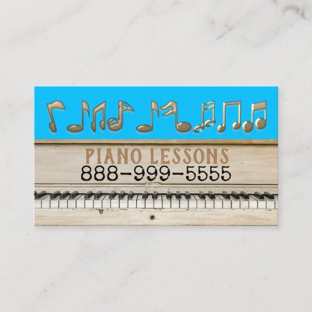 Piano Lessons Business Cards (Front)