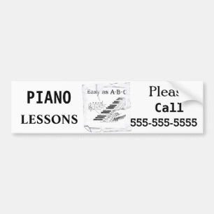 Piano Lessons - Customizable Bumper Sticker